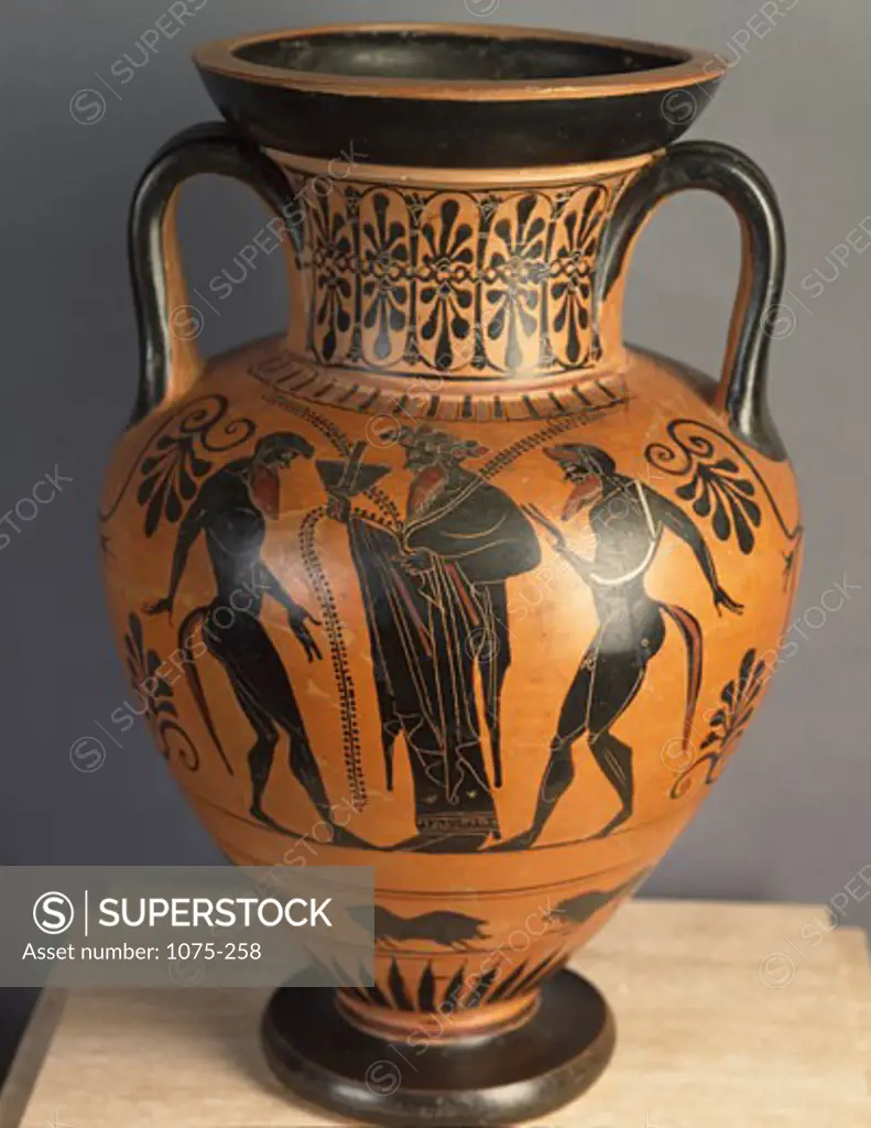 Black figure Attic amphora,  Greek art,  Circa 6th Century BC,  USA,  Florida,  Jacksonville,  The Cummer Museum of Art and Gardens