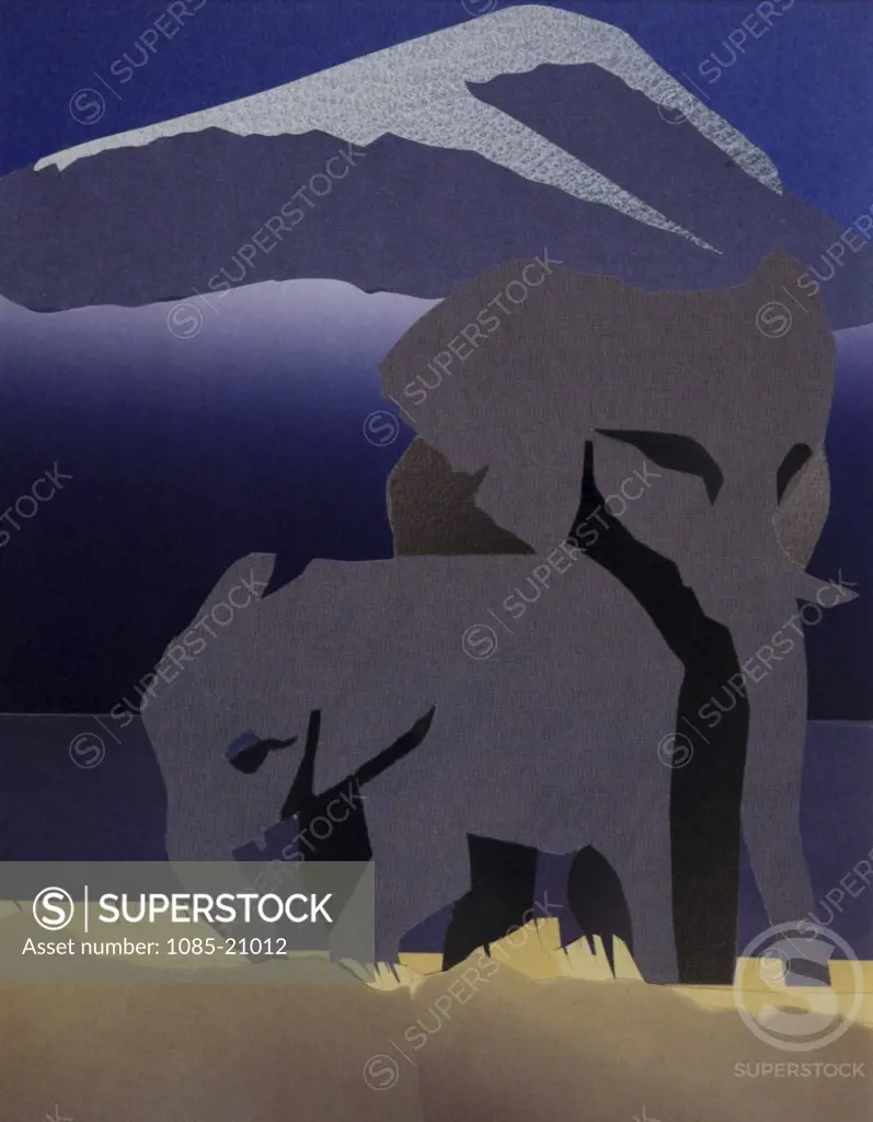 Elephants 1994 Elizabeth Barakah Hodges (21st C. American) Cut Paper 