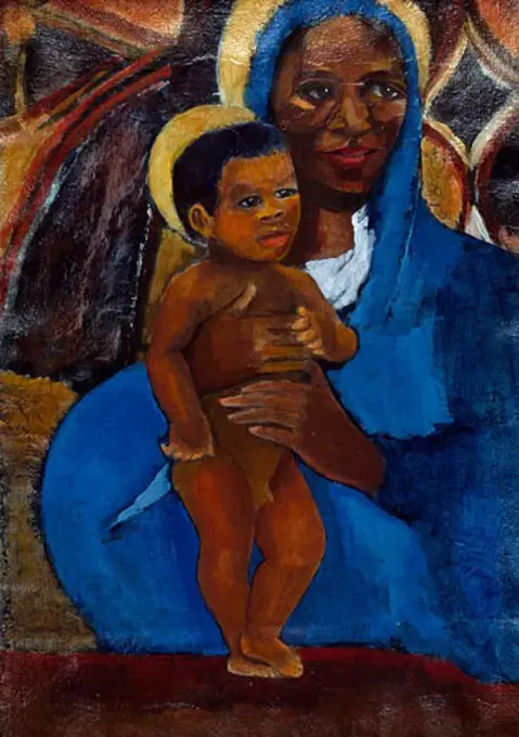 Black Madonna I (Classic) by Elizabeth Barakah Hodges,  mixed media,  April 1998,  Iris Rose Hart Collection