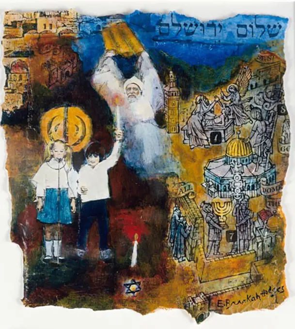 Jerusalem XIV-B,  Golden Torah by Elizabeth Barakah Hodges