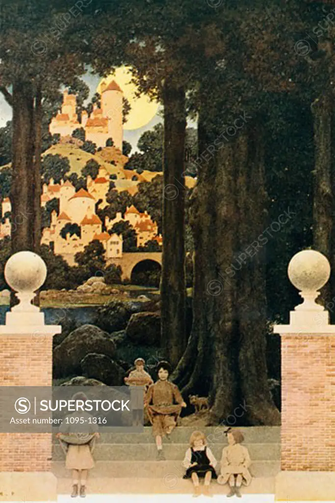 Illustration for The Sugar Plum Tree by Maxfield Parrish from Poems of Childhood by Eugene Field,  (1870-1966),  USA,  Chicago,  Newberry Library