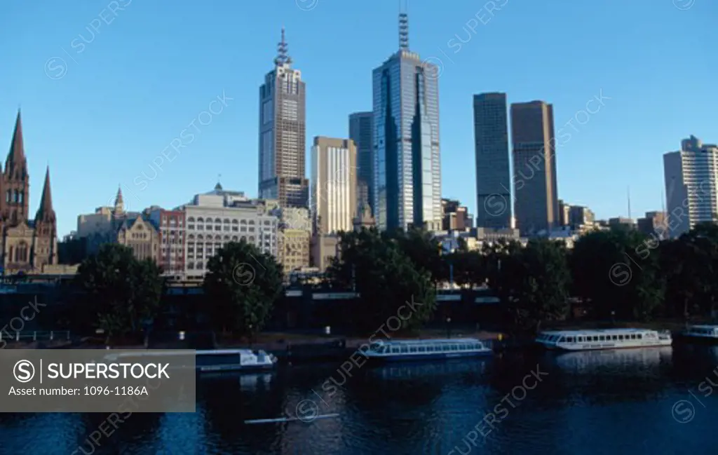 Buildings on the waterfront, Yarra River, Melbourne, Victoria, Australia