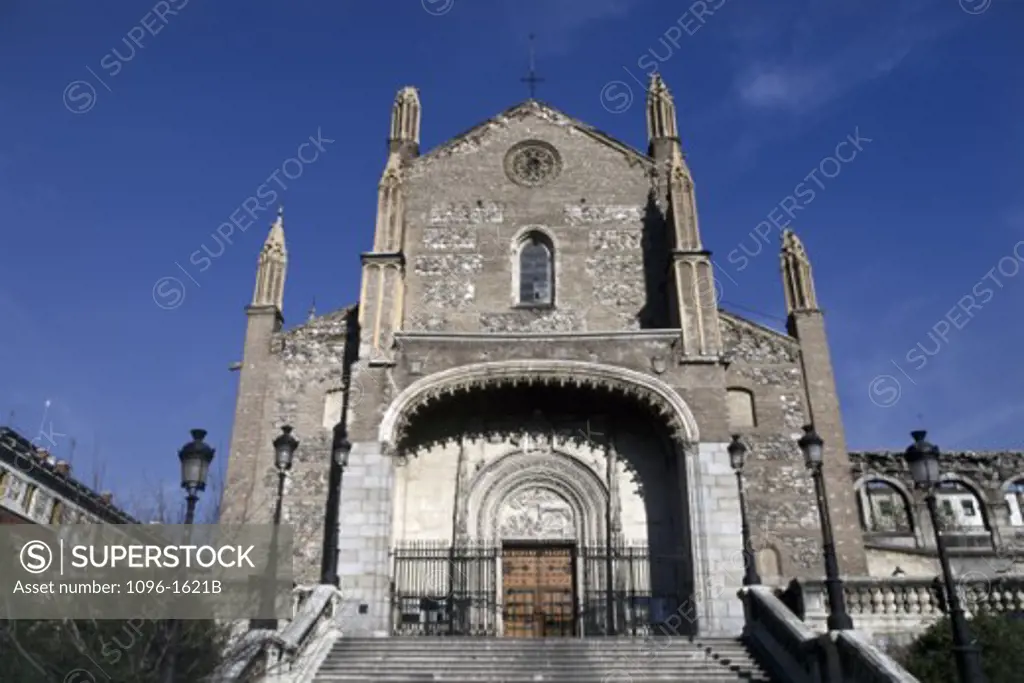 Facade of San Jeronimo el Real Church, Madrid, Spain