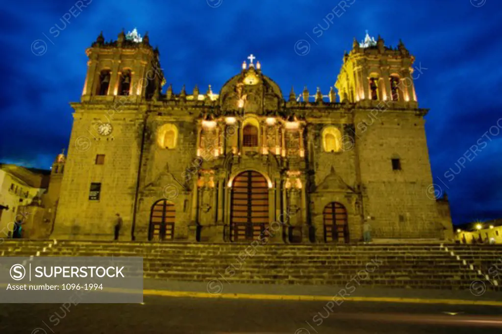 Facade of a cathedral, Cuzco, Peru