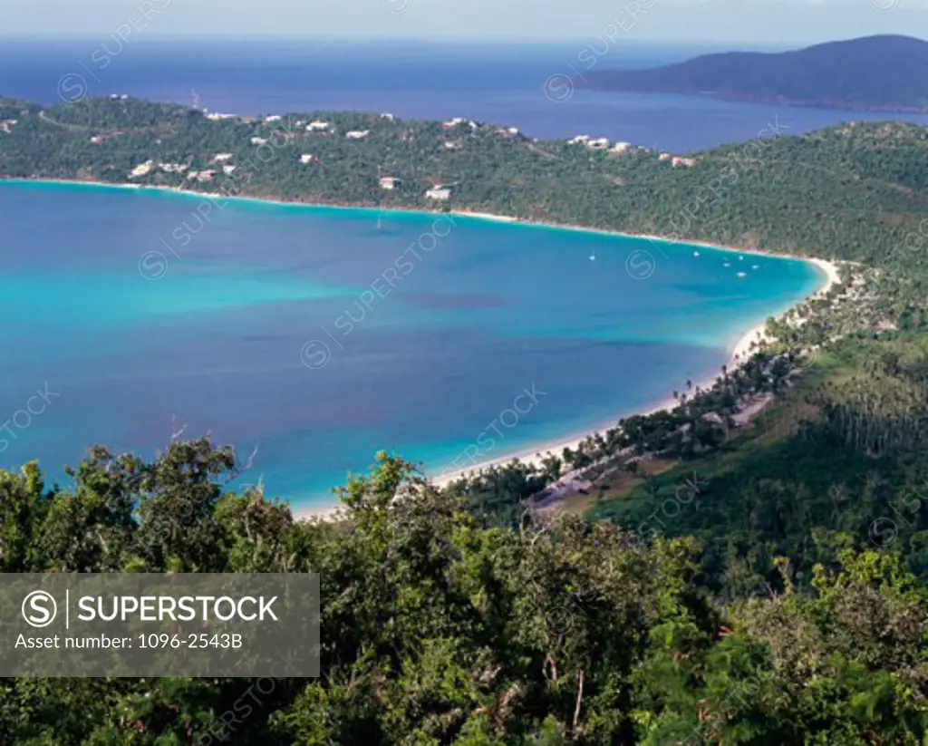 Panoramic view of the sea coast, Charlotte Amalie, St. Thomas