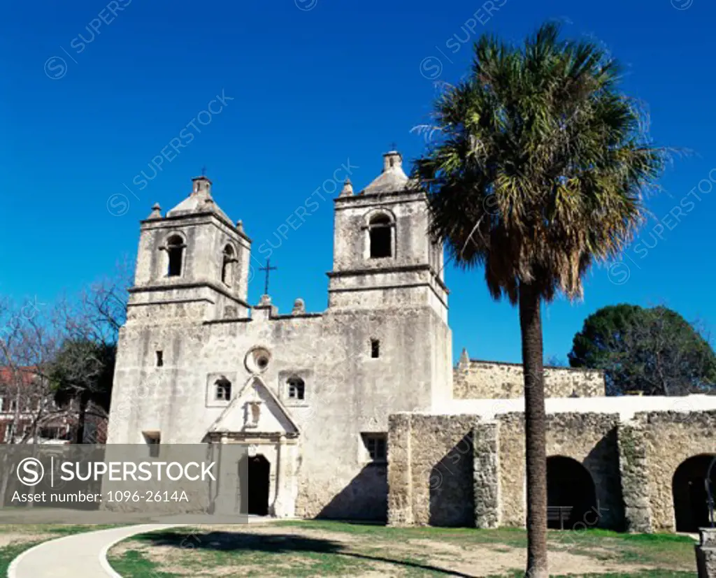 Facade of a building, Mission Concepcion, San Antonio, Texas, USA