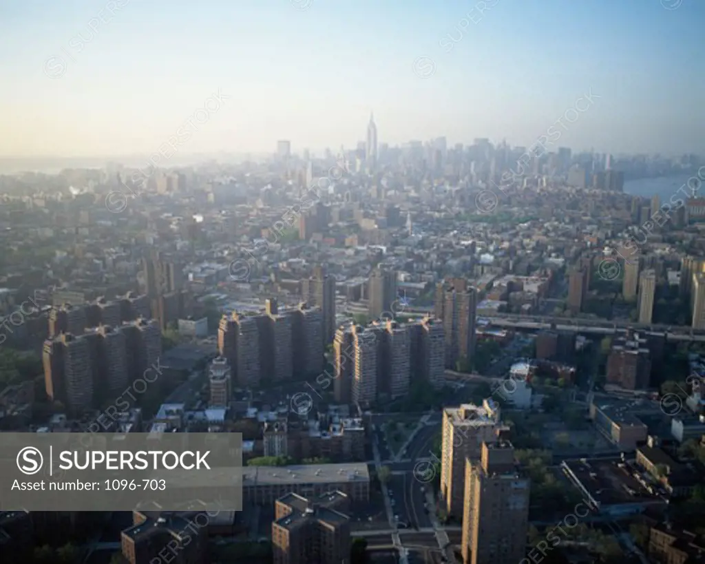 Aerial view of a city, Manhattan, New York City, New York, USA