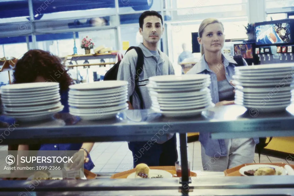 Students in a cafeteria