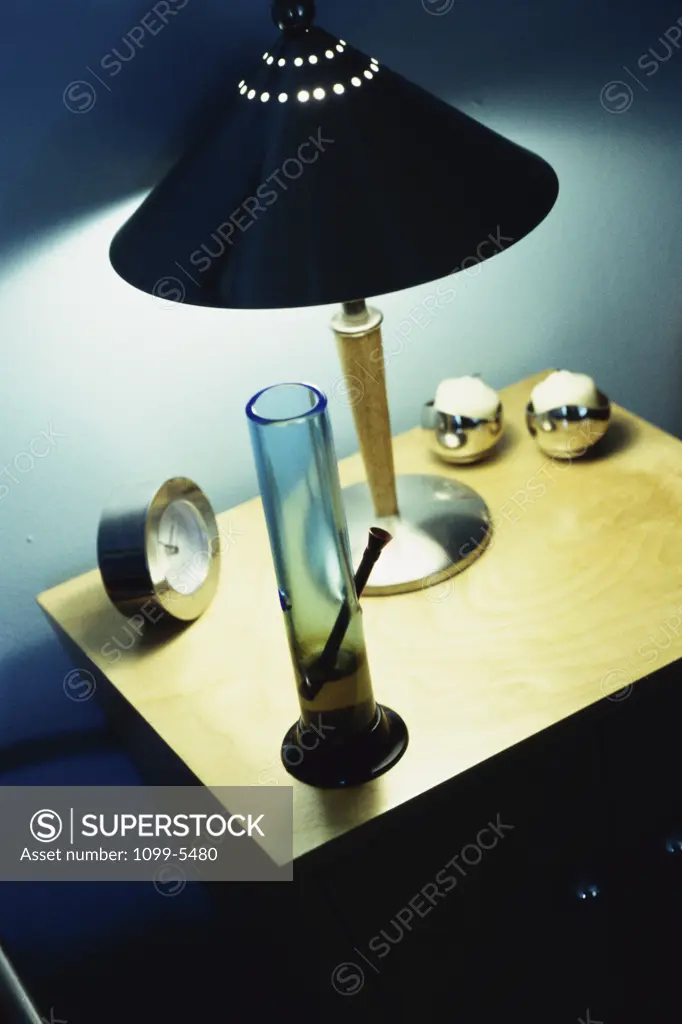 Bong on a side table