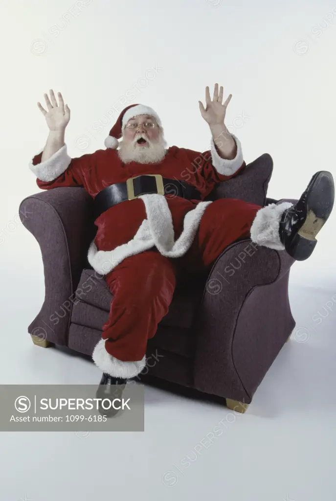 Portrait of Santa Claus sitting in an armchair