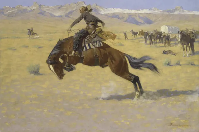 Cold Morning in the Range c.1904 Frederic Remington (1861-1909/American) Oil on Canvas Christie's Images, New York, USA