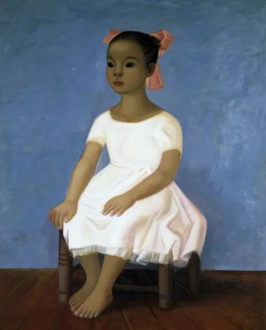 Girl Sitting  (Nina Sentada)  1959 Jesus Guerrer Galvan (b.1912/Mexican) 