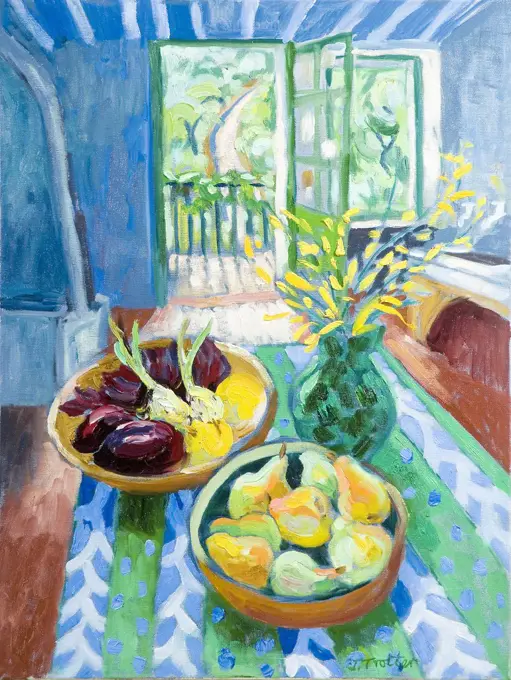 Blue Interior Josephine Trotter (b.1940 British) Oil on Canvas