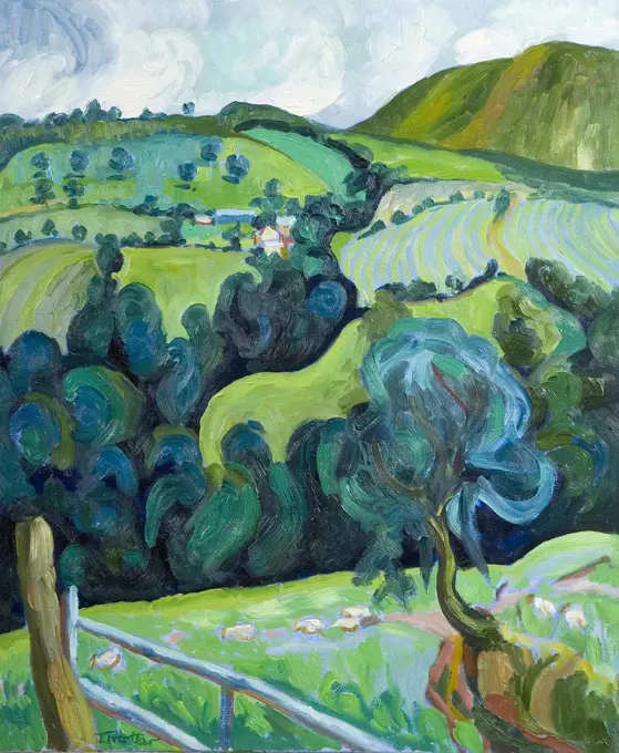 The Black Mountain Wales Josephine Trotter (b.1940 British) Oil on Canvas