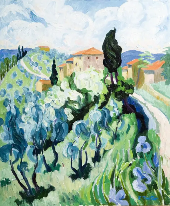 Tuscany Josephine Trotter (b.1940 British) Oil on Canvas