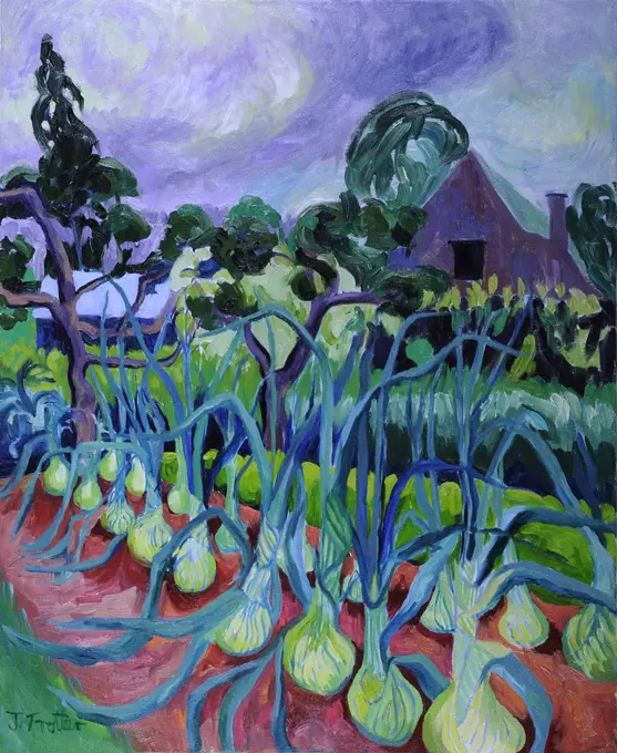 Onions by Josephine Trotter (b.1940/British) oil on canvas
