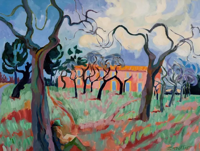 Olive Trees by Josephine Trotter, 2012.  (b.1940/British)