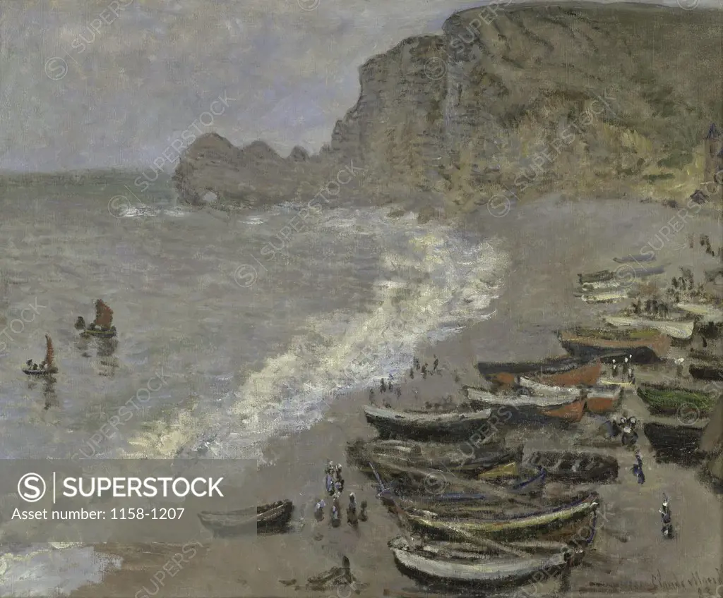 Etretat  c. 1883  Claude Monet (1840-1926/French)  Musee d'Orsay, Paris 