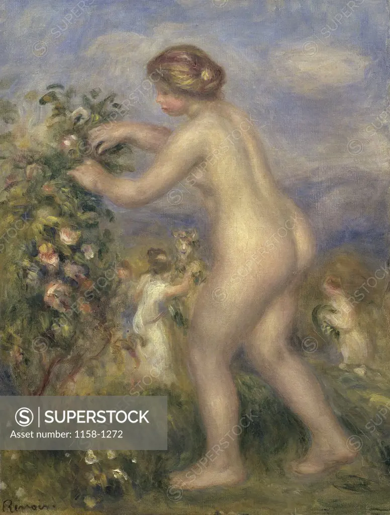 Young Nude Girl Picking Flowers  Pierre Auguste Renoir (1841-1919/French) Private Collection 