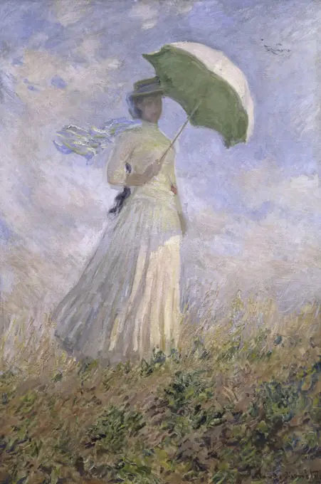 Woman With a Parasol Turned Toward the Right  1886  Claude Monet (1840-1926/French)  Musee d'Orsay, Paris 