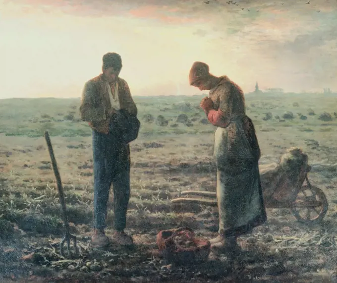 The Angelus  c. 1857  Jean Francois Millet (1814-1875/French)  Musee d'Orsay, Paris 