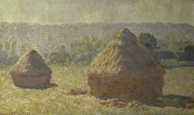 The Haystacks  (Les Meules)  c. 1891  Claude Monet (1840-1926/French)  Musee d'Orsay, Paris 