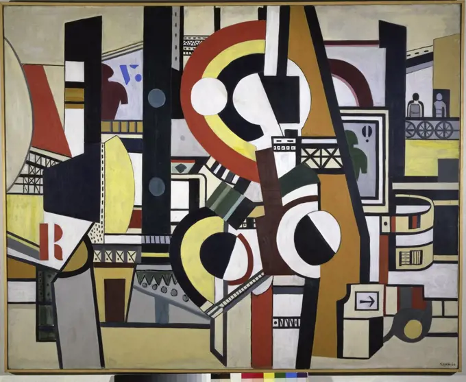 The Disks In The City by Fernand Leger, 1881-1955, France, Paris, Centre Georges Pompidou, Musee National d' Art Moderne