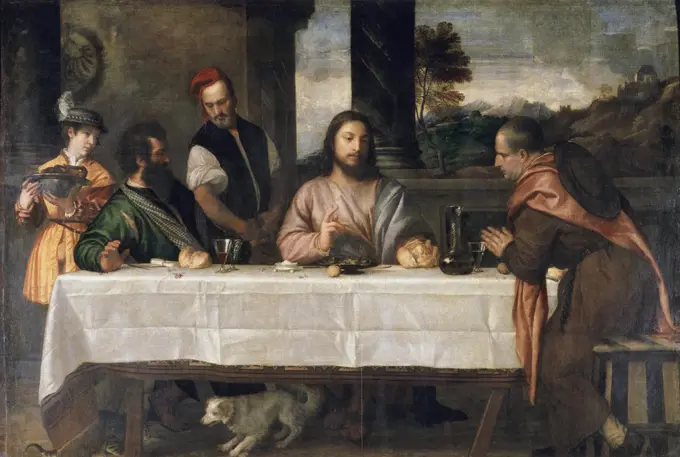 The Supper at Emmaus  C. 1535 Titian (1485-1576/Italian) Musee Du Louvre, Paris 