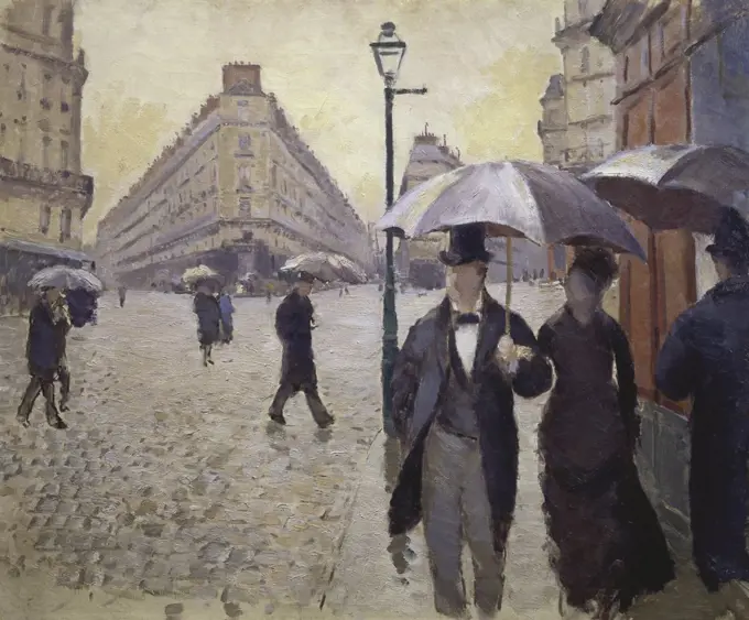 Paris Street--Rainy Weather (Study)  1877  Gustave Caillebotte (1848-1894/French)  Oil on canvas  Musee Marmottan, Paris 