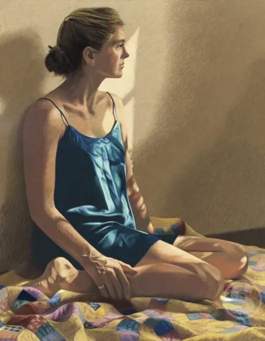 Seated Woman 1998 Helen J. Vaughn (20th C. American) Pastel Private Collection