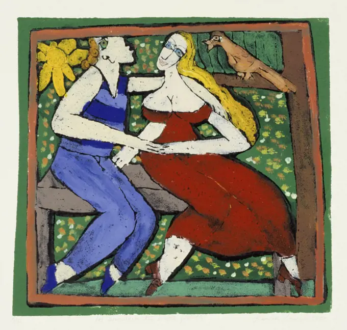 Kiss in the Park 2001 Leslie Xuereb (b.1959 French)