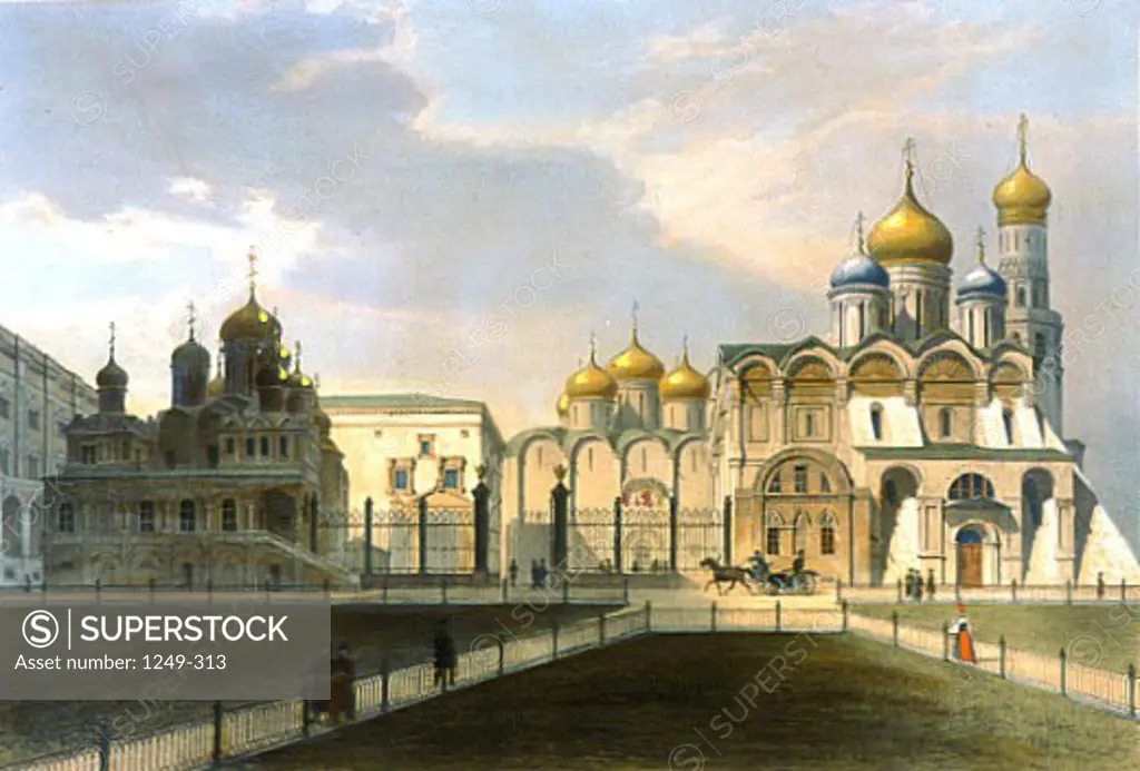 Kremlin Cathedral, (from Moscow And The Suburbs) by Jean-Bapiste Arnout, b.1788