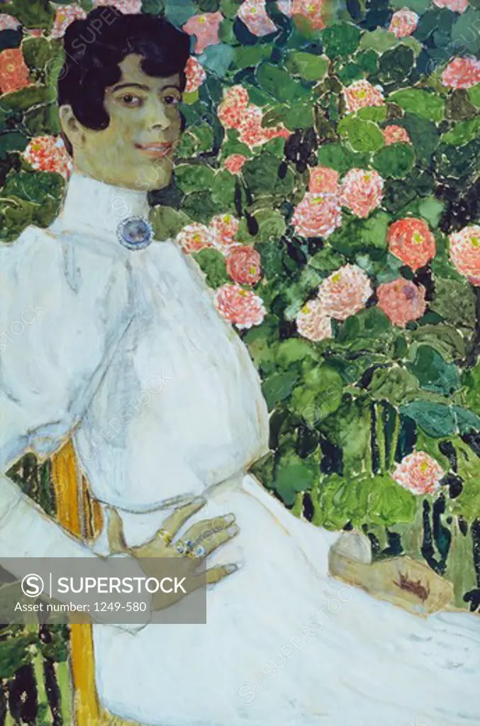 Portrait of Spanish Woman in White, by Aleksandr Jakovlevic Golovin, ca. 1906, painting, Russia, Ivanovo Provincial Art Museum