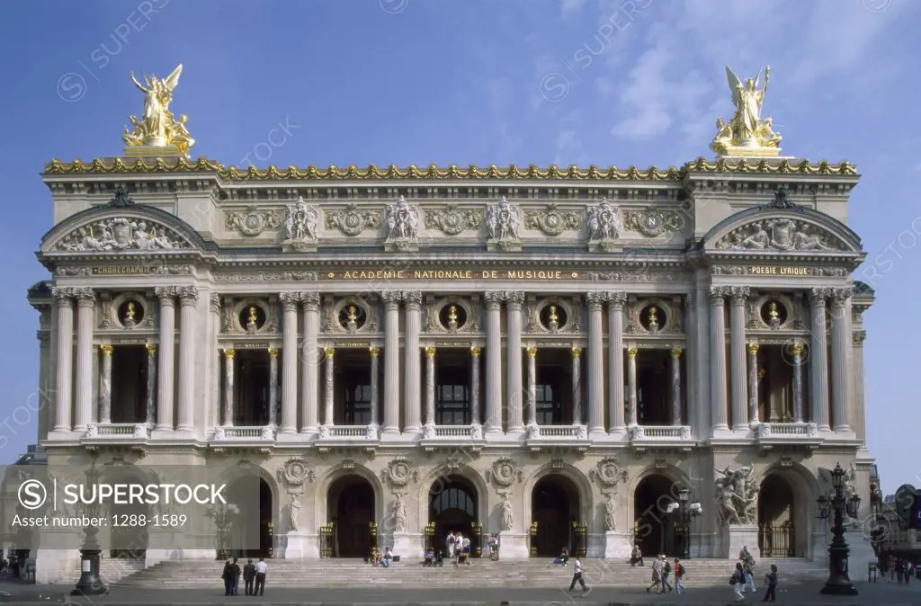 Facade of an opera house, Paris Opera, Paris, France