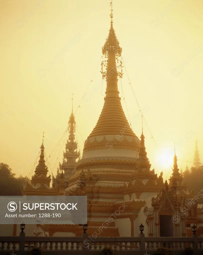 Temple at dusk, Wat Chong Klang, Mae Hong Son Province, Thailand