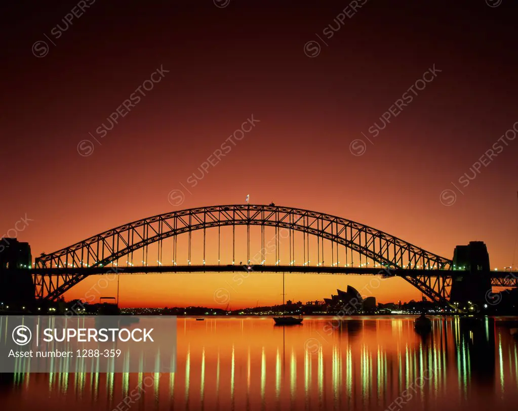 Bridge across a harbor, Sydney Harbor Bridge, Sydney, New South Wales, Australia