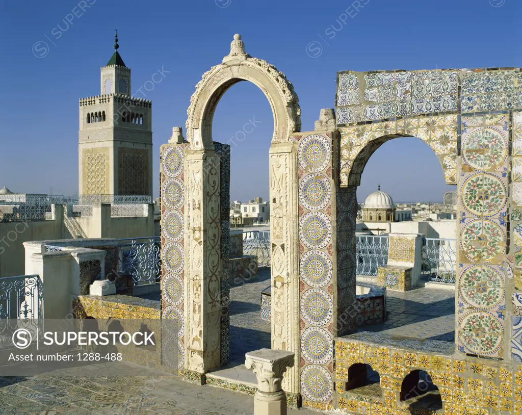 Ruins of an ancient mosque, Zitouna Mosque, Terrace, Tunis, Tunisia