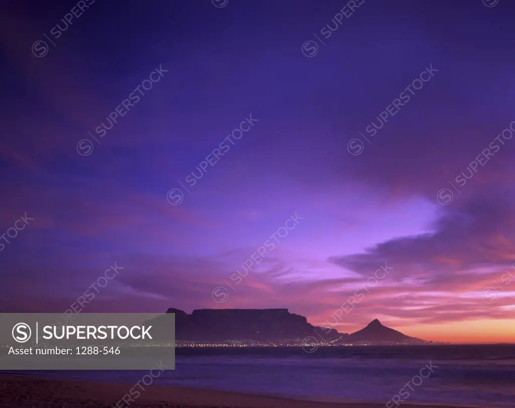 Clouds over a mountain, Table Mountain, Cape Town, South Africa