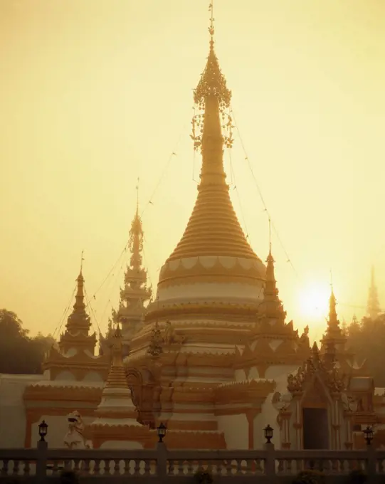 Temple at dusk, Wat Chong Klang, Mae Hong Son Province, Thailand