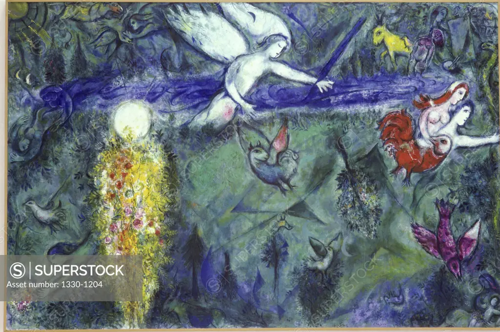 Le Paradis by Marc Chagall, Oil on canvas, 1887-1985, France, Nice, Musee Chagall