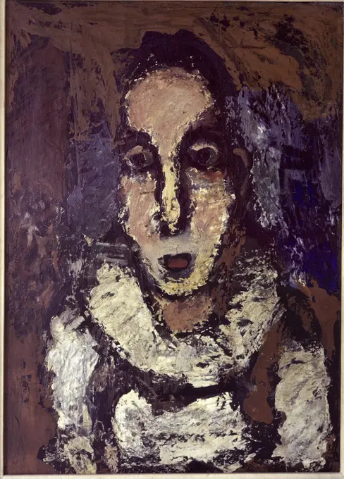 Pierrot by Georges Rouault, 1920, 1871-1958, Holland, Amsterdam, Stedelijk Museum