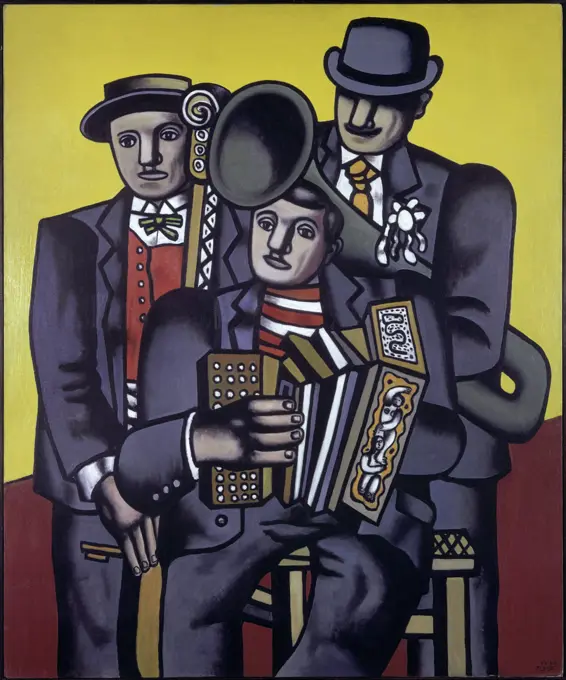 Three Musicians by Fernand Leger, 1924-1944, 1881-1955