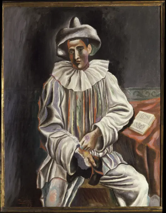 Seated Pierrot by Pablo Picasso, 1881-1973,