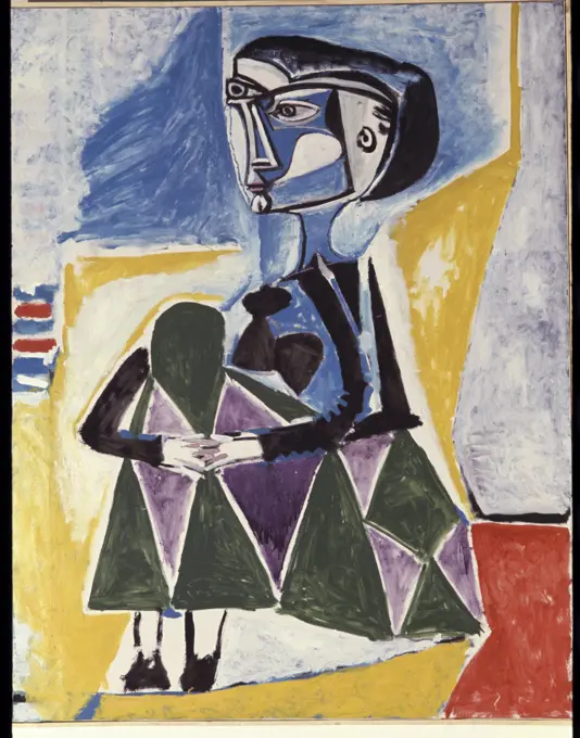 Portrait of Jacqueline by Pablo Picasso, Oil painting, 8 October 1954, 1881-1973