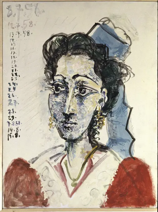 Woman From Arles by Pablo Picasso, Oil painting, 1958, 1881-1973