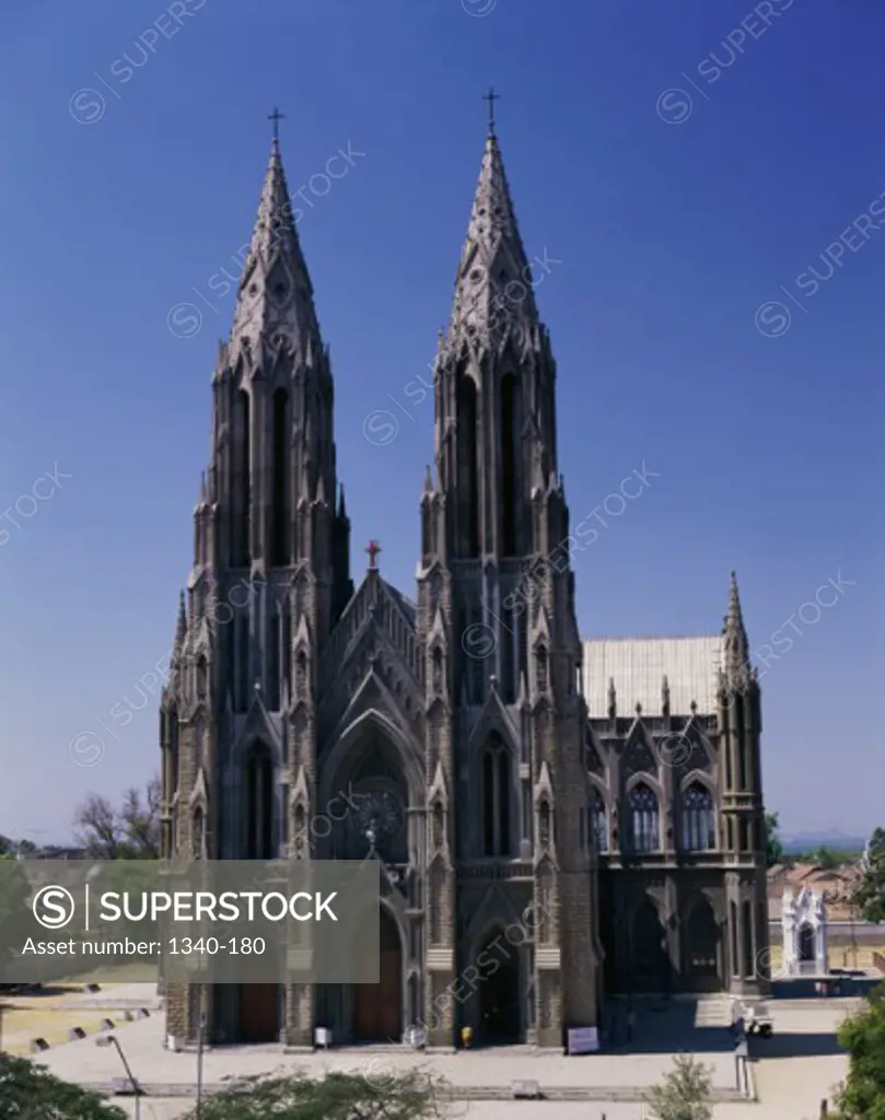 Facade of a church, St. Philomena's Church, Mysore, Karnataka