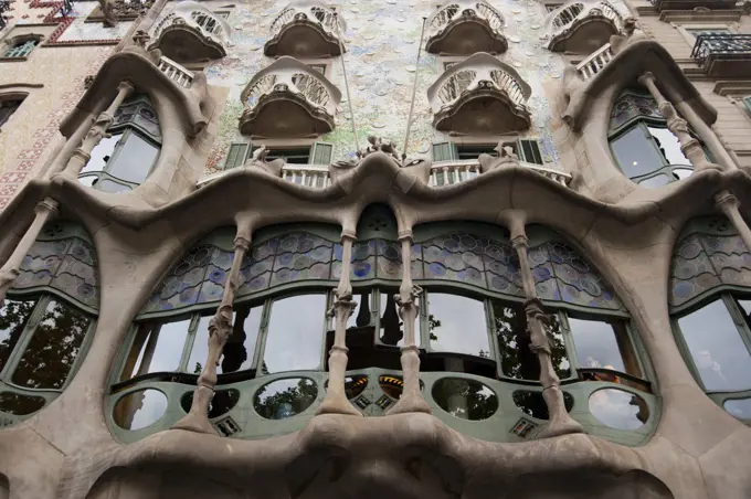 Spain, Barcelona, Casa Battlo by Antoni Gaudì