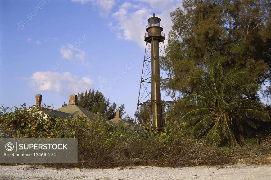 Low angle view of Sanibel Island Lighthouse, Sanibel Island, Florida, USA