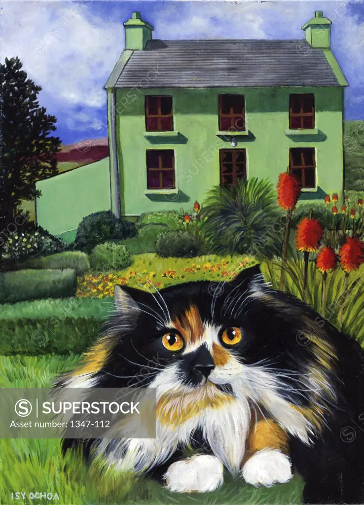 Persian Cat In Ireland 2001 Isy Ochoa (b.1961 French)  Oil on canvas Private Collection