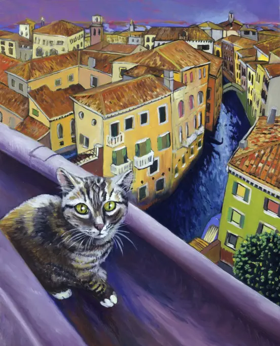 Cat Of Venice 1997 Isy Ochoa (b.1961/French) Oil on canvas Private Collection 